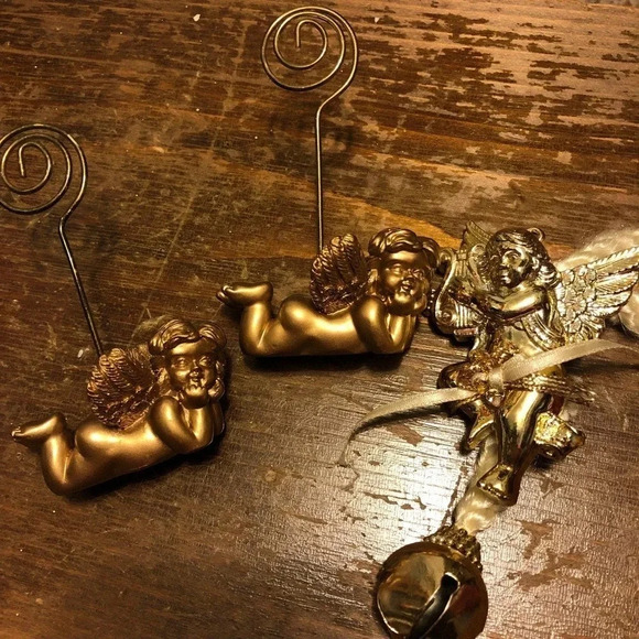 Gold Plated Angel Babies Christmas ornaments Decor - Picture 3 of 3